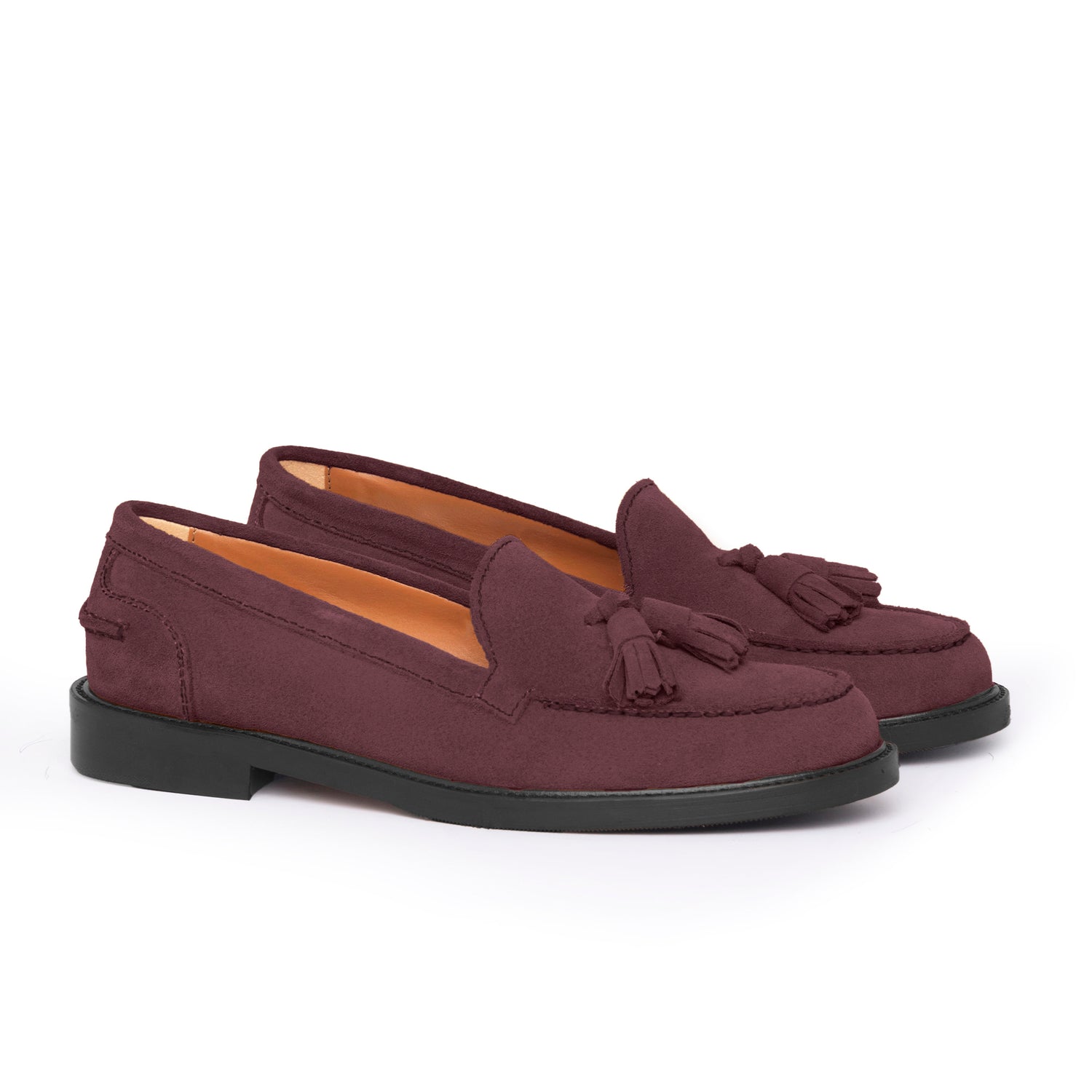 Mocassini  Donna con fiocco in Camoscio - Bordeaux