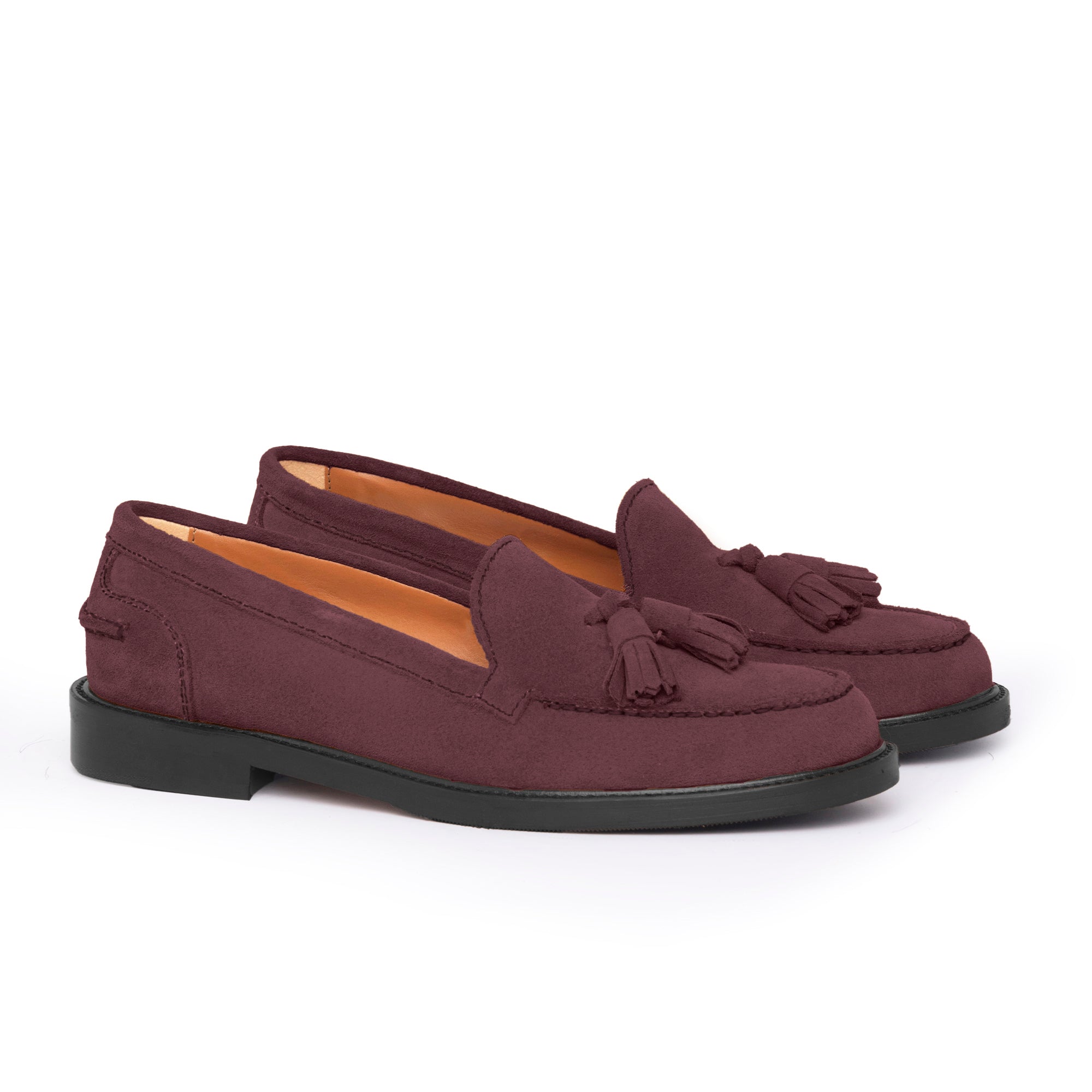 Mocassini Donna con fiocco in Camoscio - Bordeaux