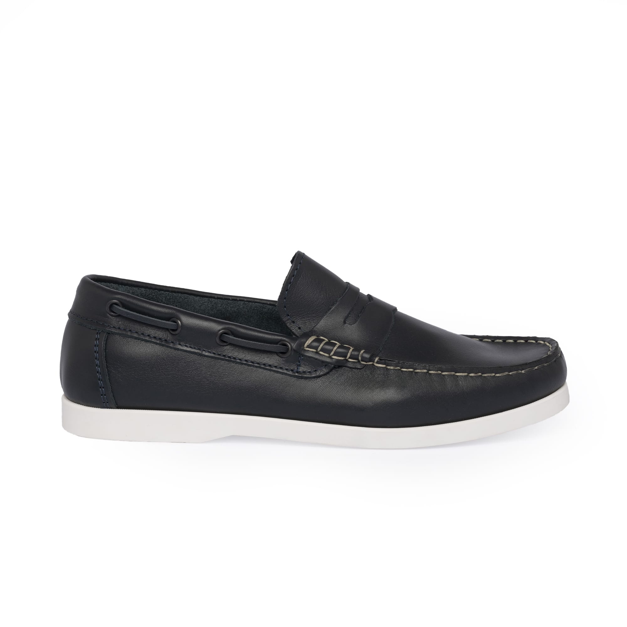 Mocassini Barca 02 con Bendina in Pelle - Blu