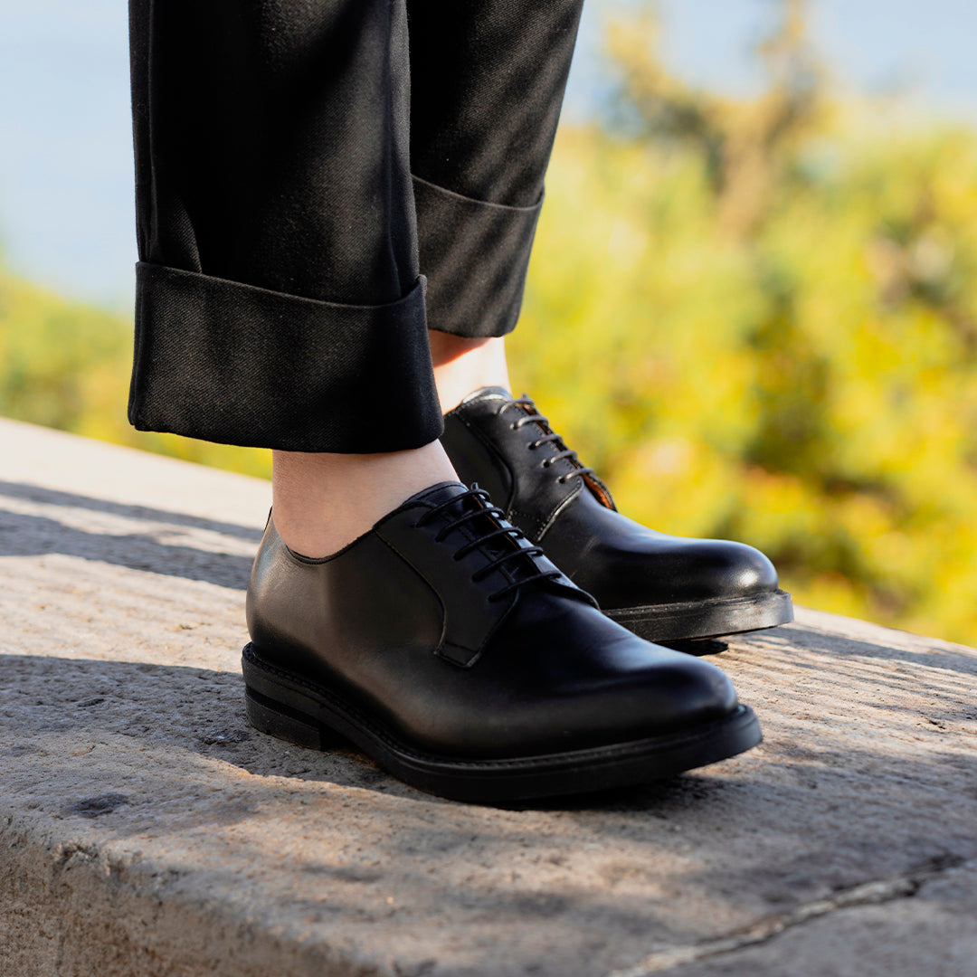 Stringate Derby in Pelle - Nero