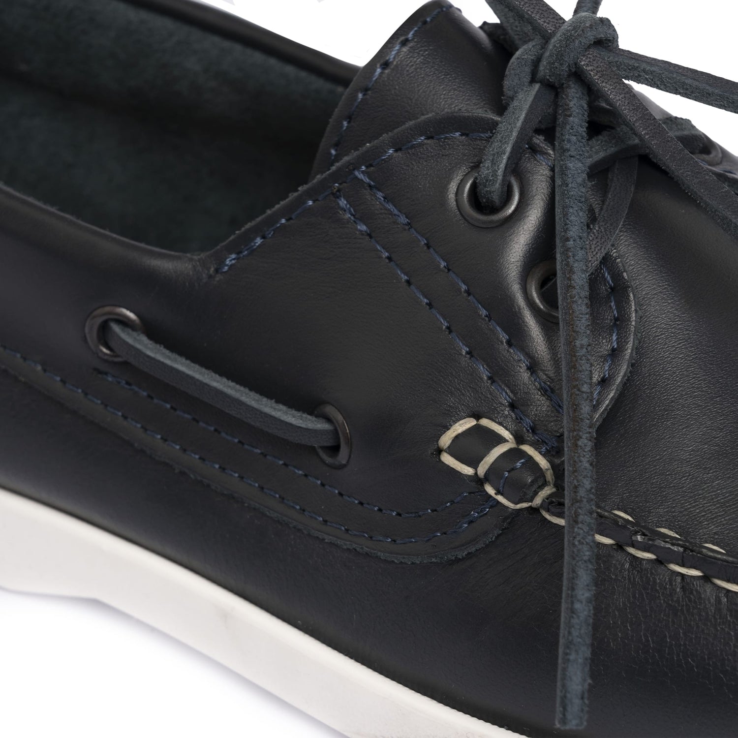 Mocassini Barca 01 con Lacci in Pelle - Blu