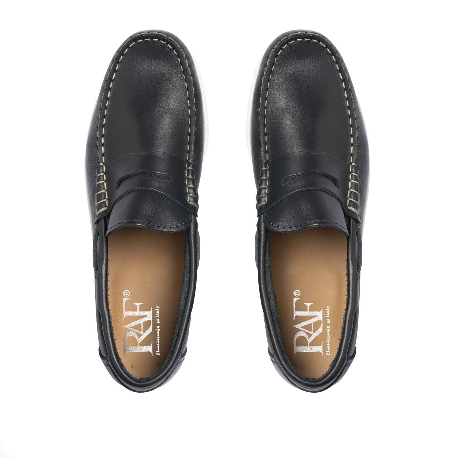 Mocassini Barca 02 con Bendina in Pelle - Blu