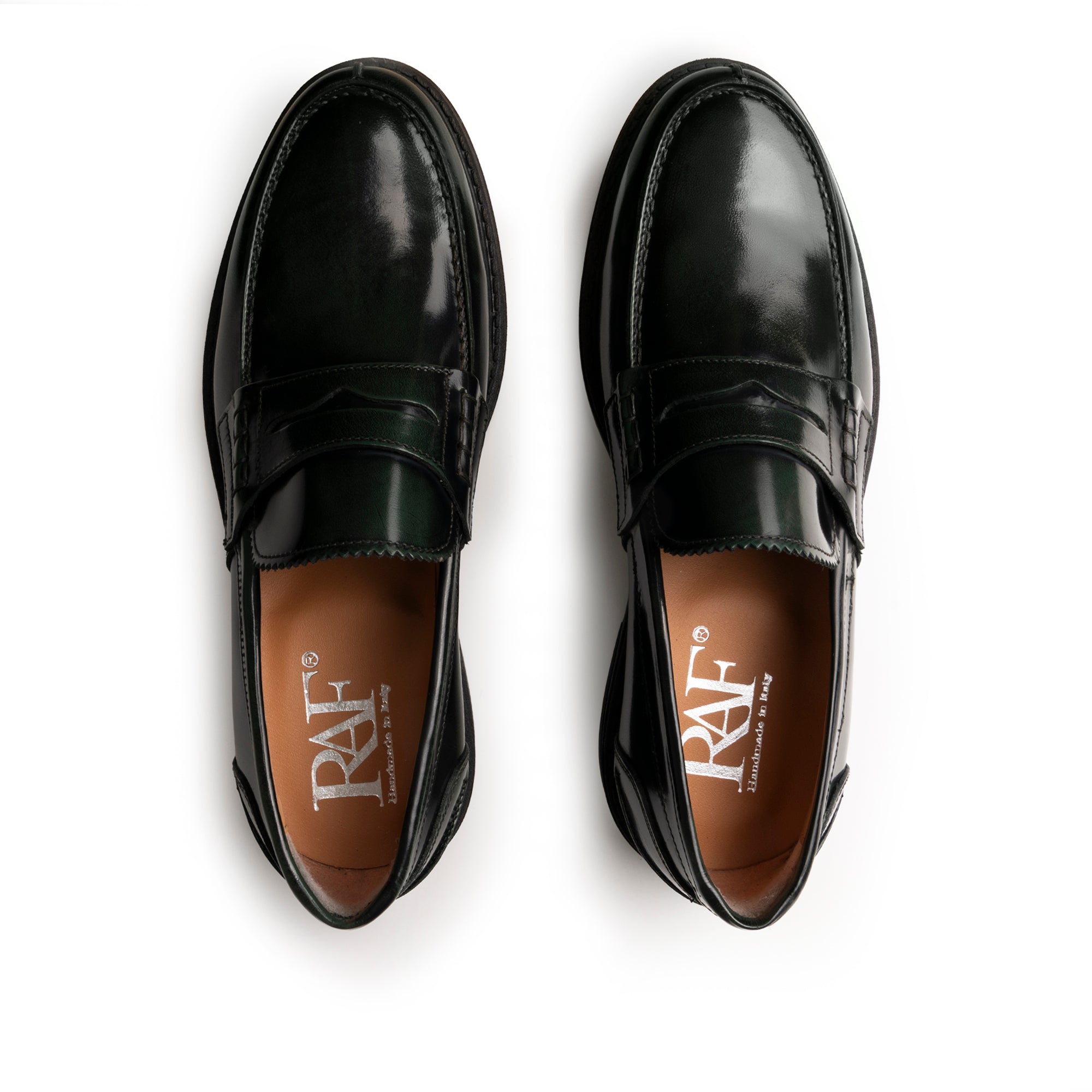 Mocassini college in pelle abrasivata - Verde