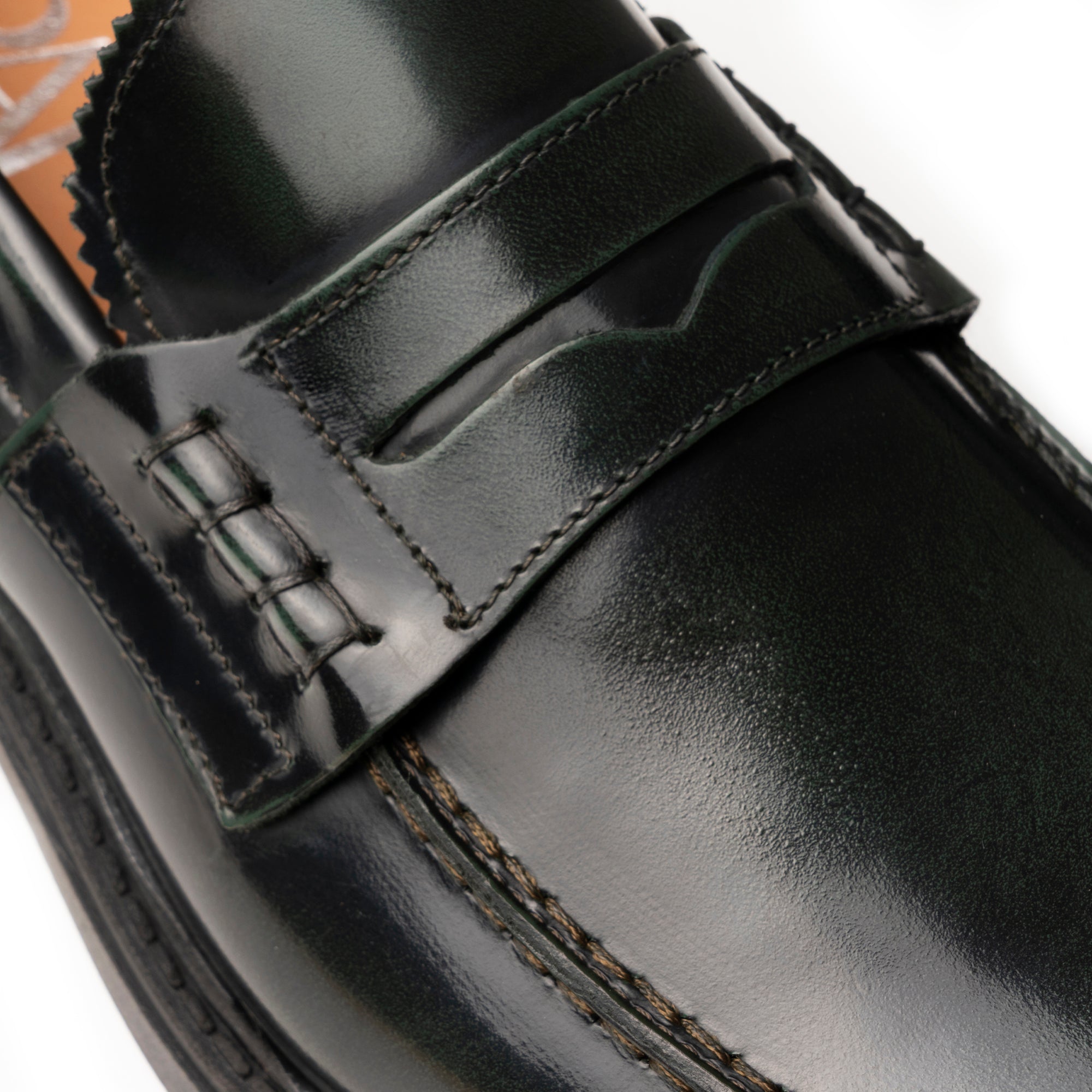 Mocassini college in pelle abrasivata - Verde