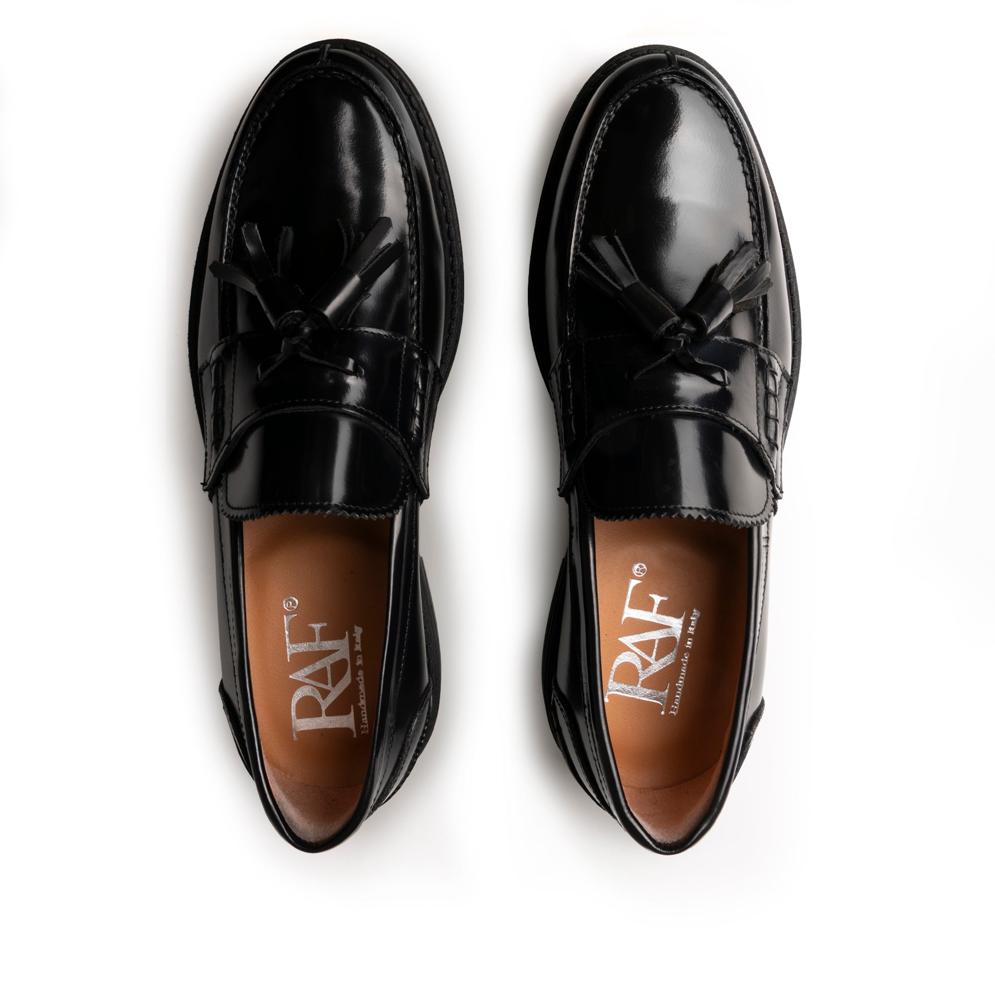 Mocassini college in pelle abrasivata con fiocco - Nero