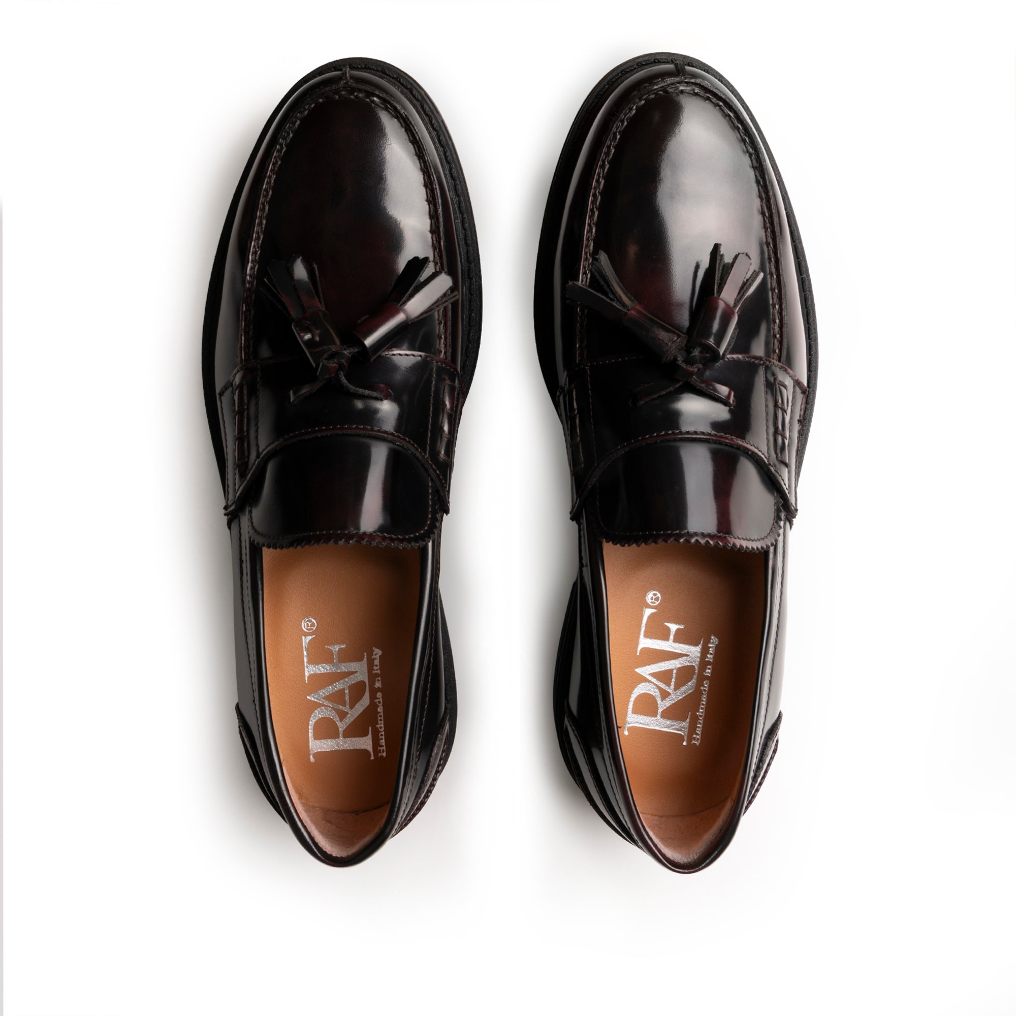 Mocassini college in pelle abrasivata con fiocco - Bordeaux