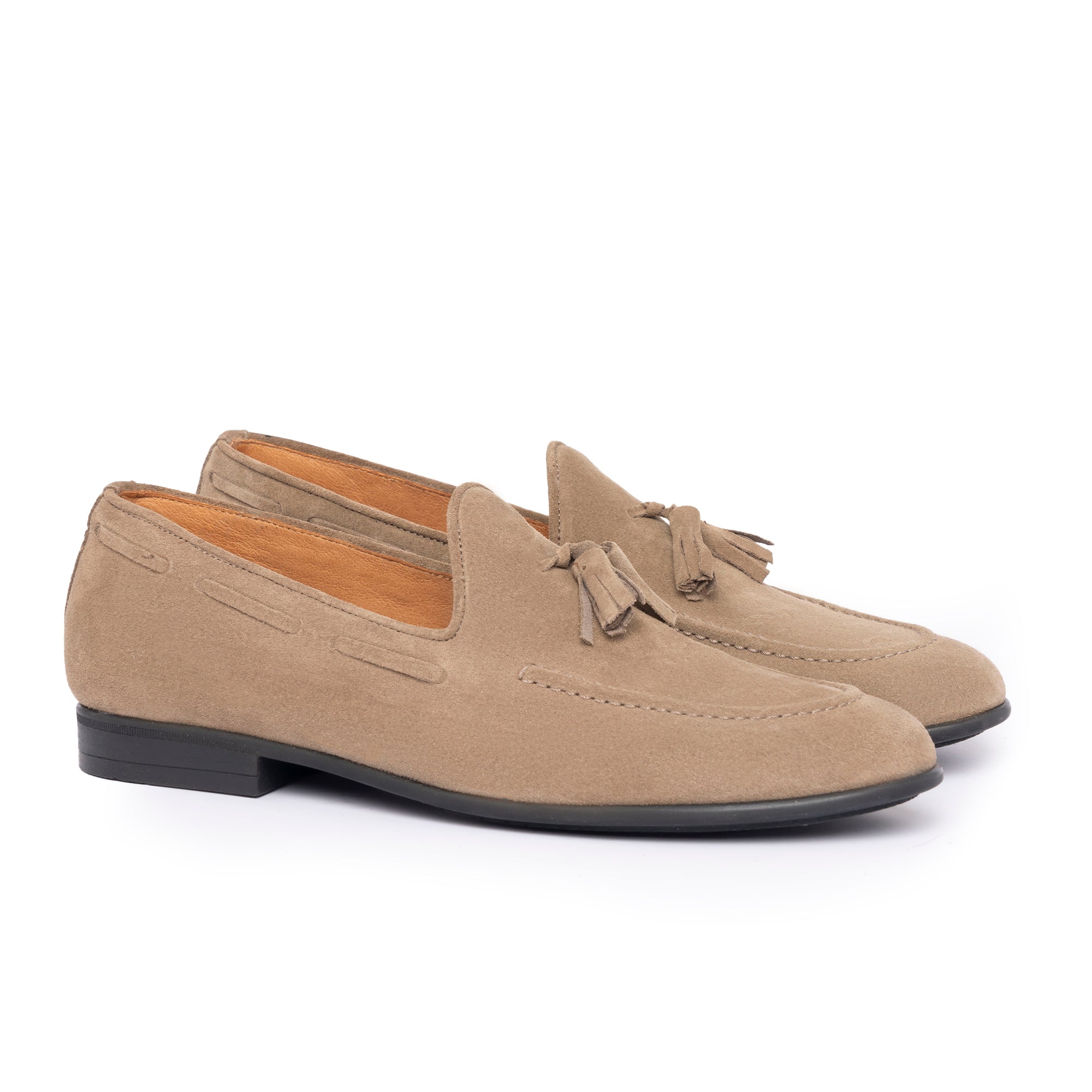 Mocassini con fiocco in Camoscio - Taupe