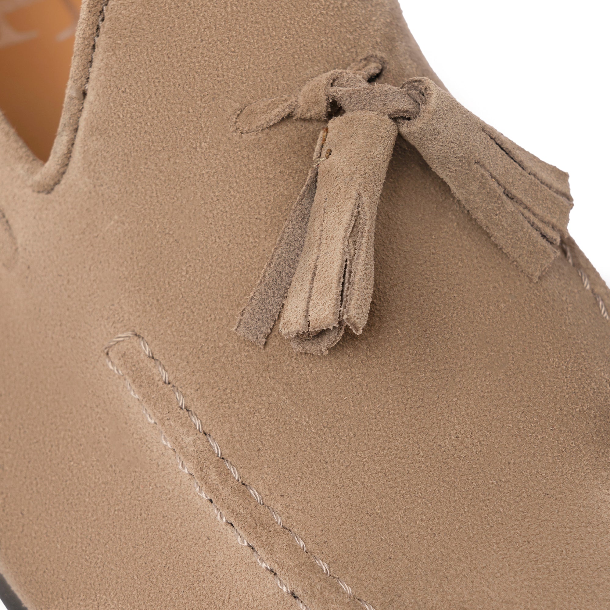 Mocassini con fiocco in Camoscio - Taupe