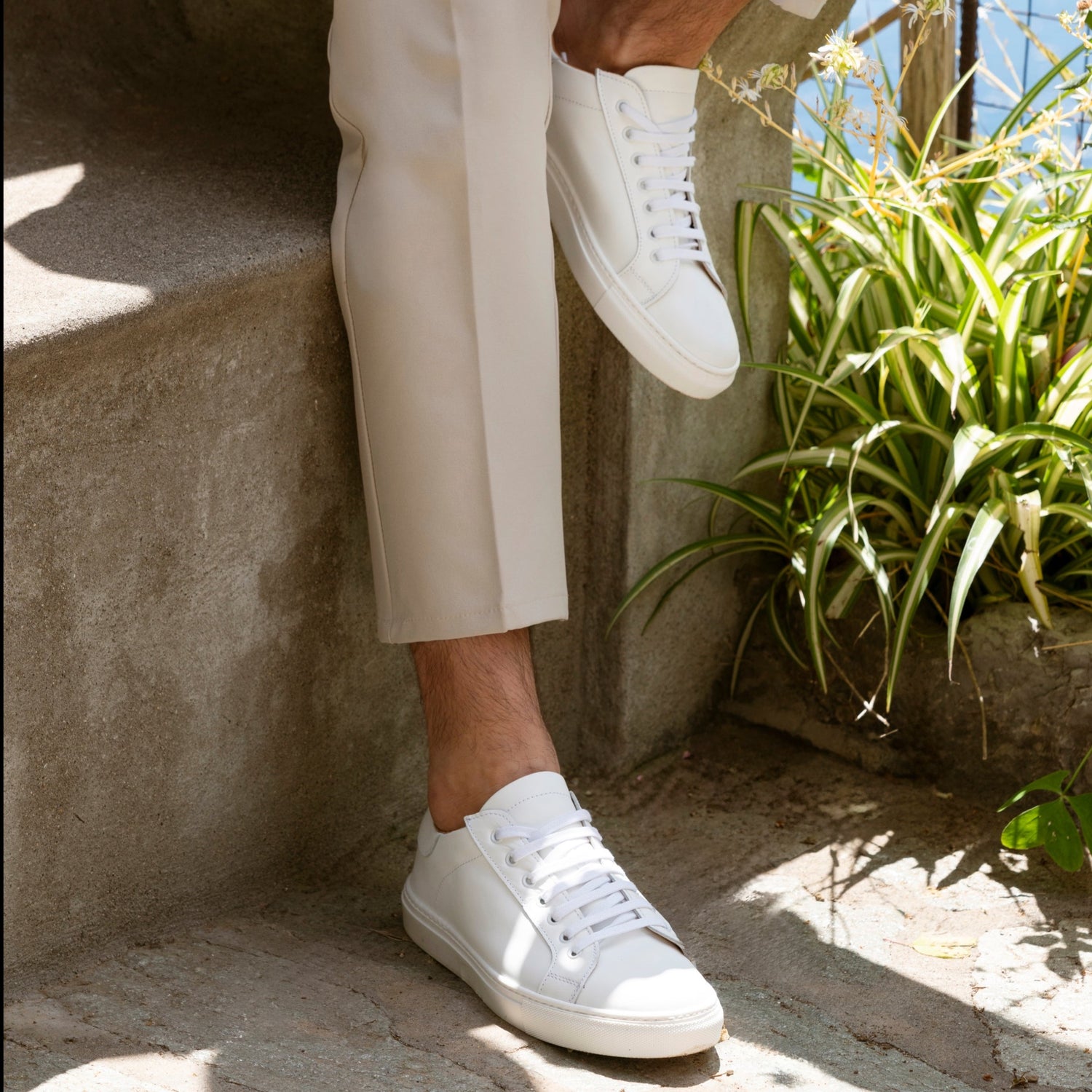 Sneakers Uomo in Pelle - Bianco