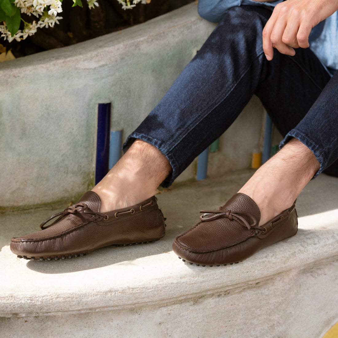 Mocassini Gommino in Pelle - Testa di Moro