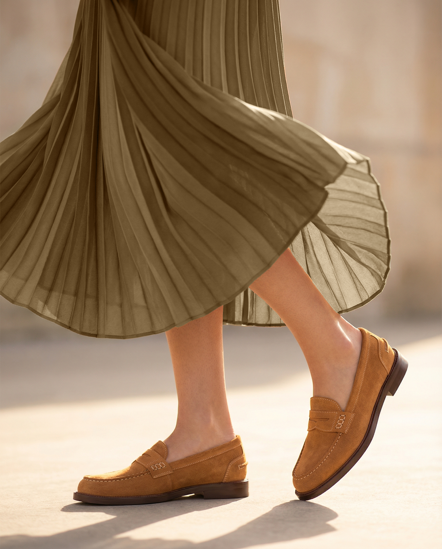 Mocassini Donna in Camoscio - Cuoio