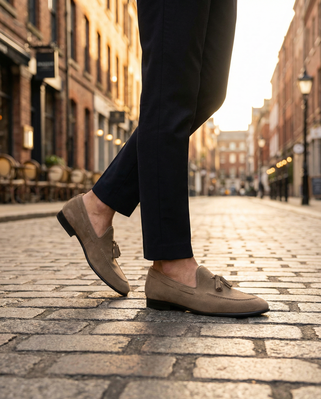 Mocassini con fiocco in Camoscio - Taupe