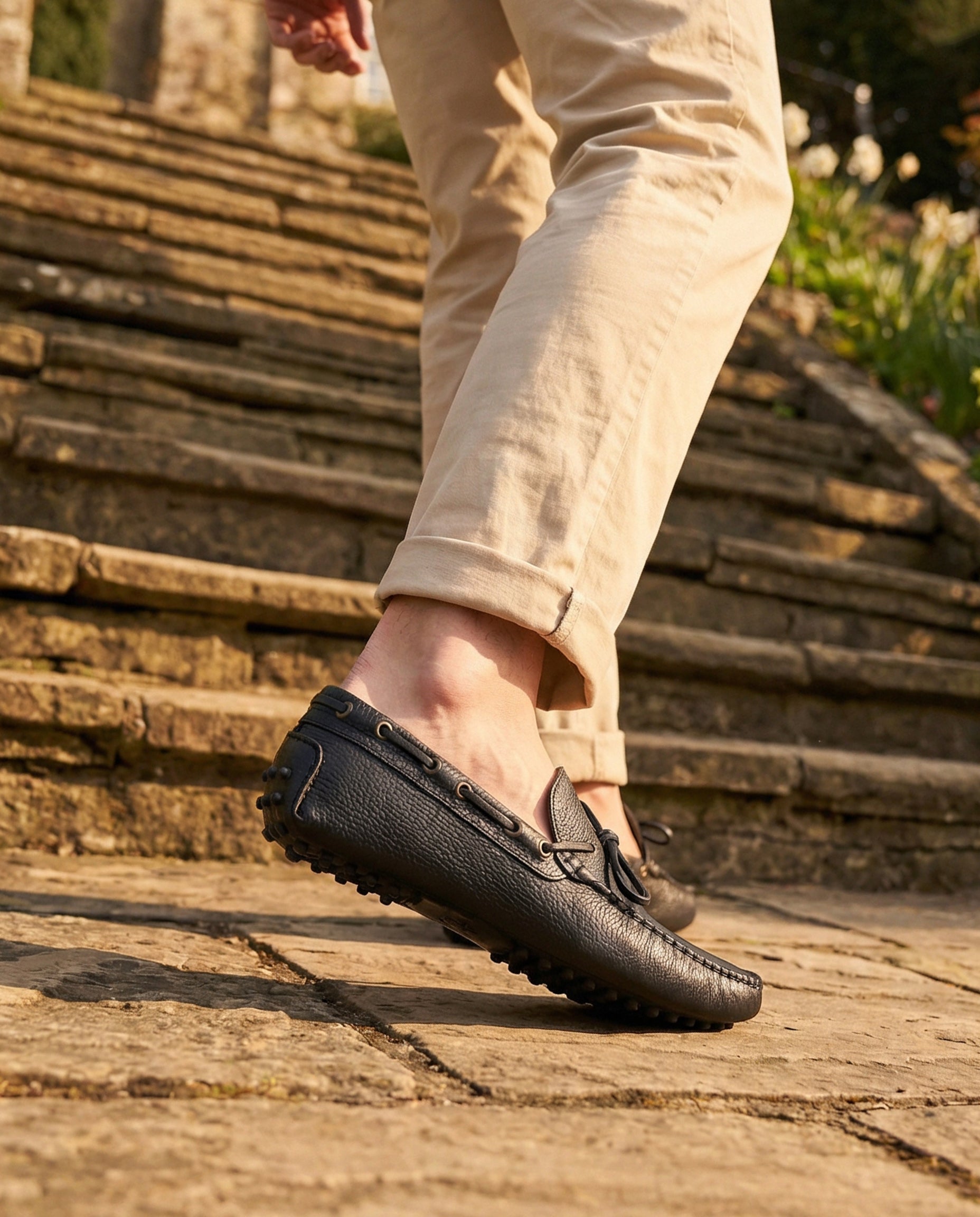 Mocassini Gommino in Pelle - Blu