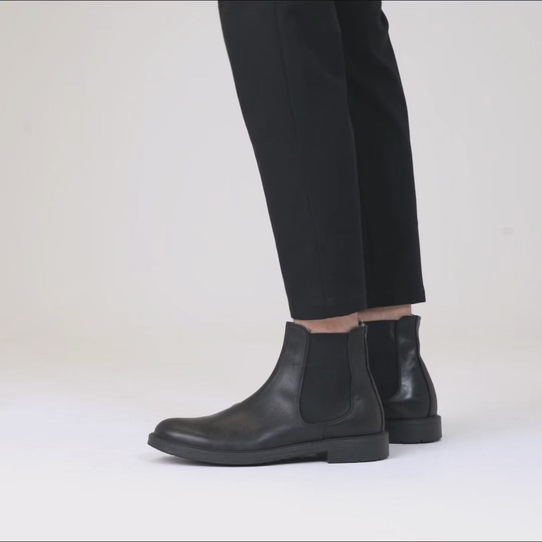 Stivaletti Beatles in Pelle - Nero