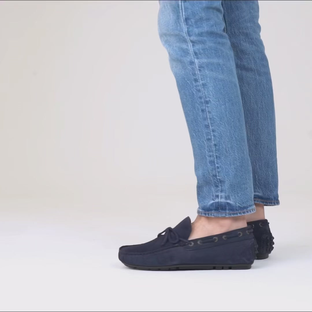 Mocassini Gommino F.2 in Camoscio - Blu