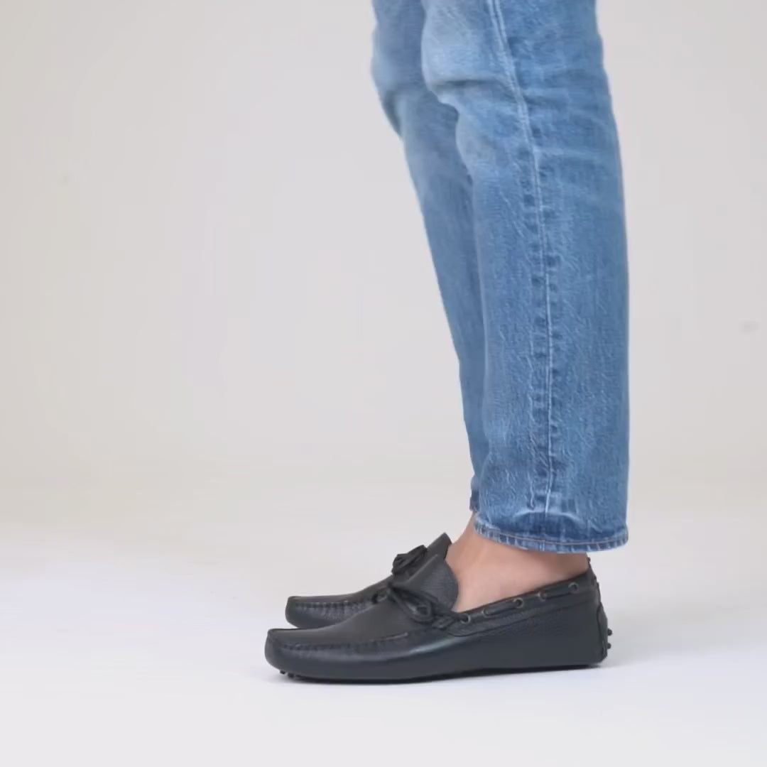 Mocassini Gommino in Pelle - Blu