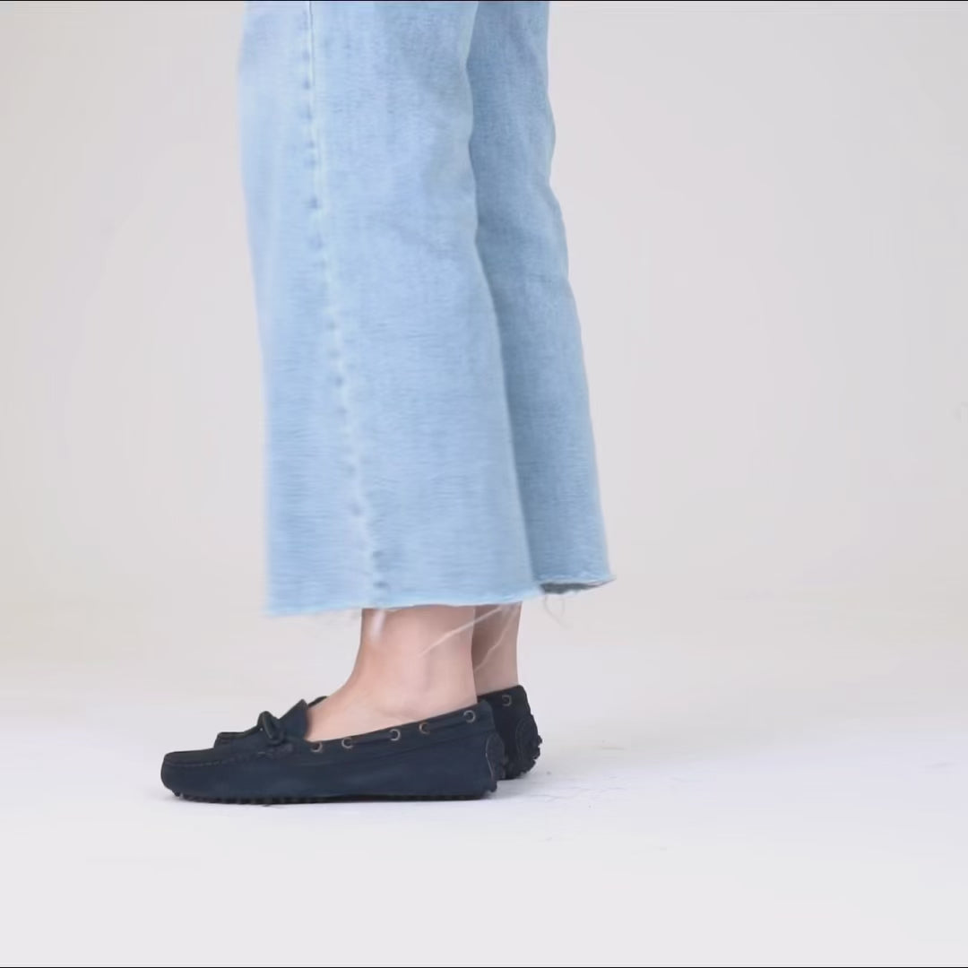 Gommino Donna in camoscio - Blu