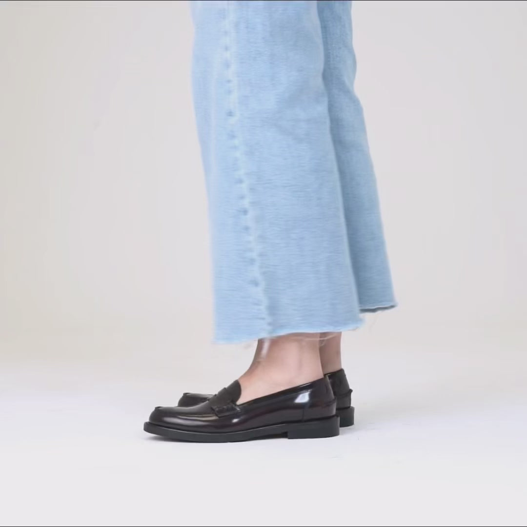 Mocassini Donna in Pelle - Bordeaux