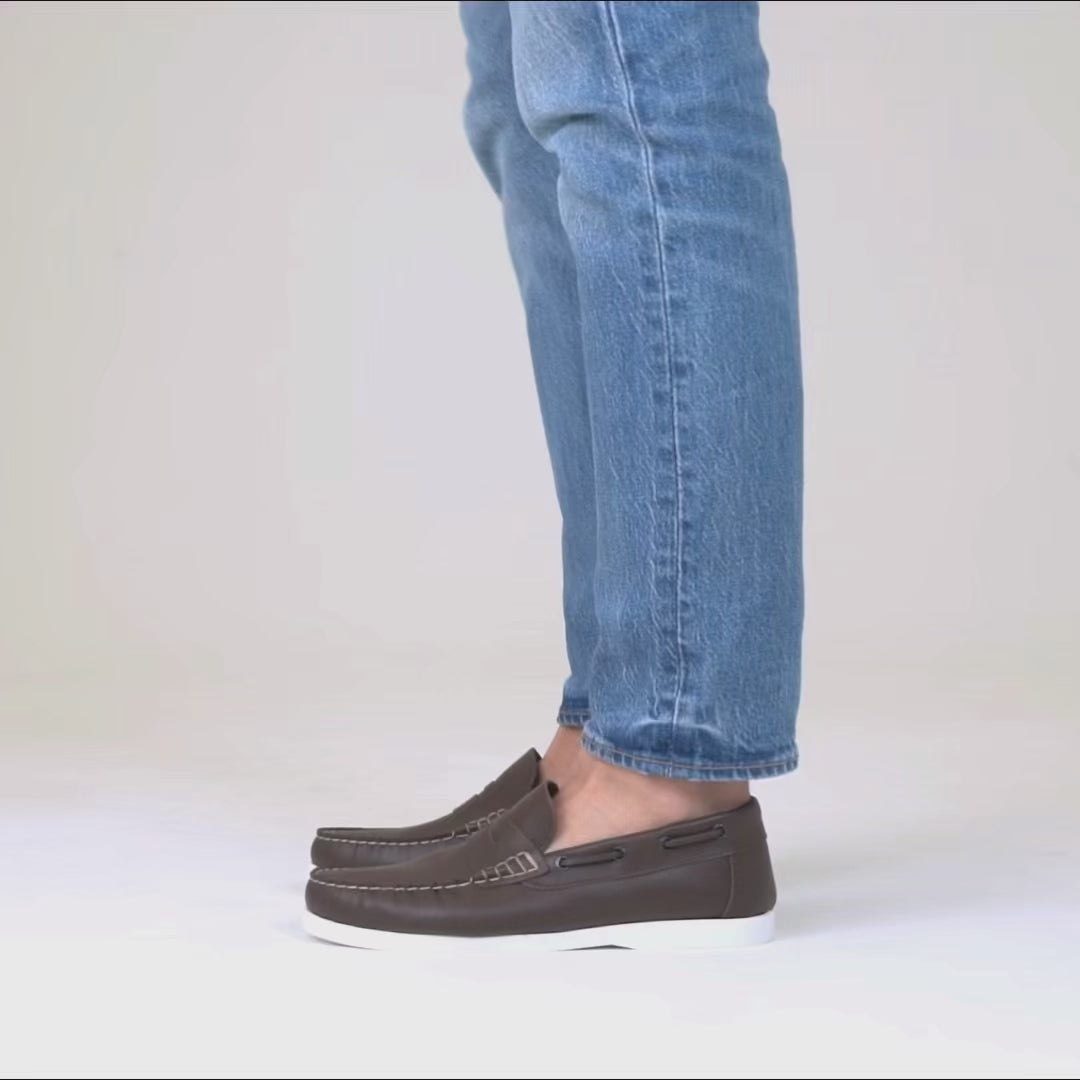 Mocassini Barca 02 con Bendina in Pelle - Testa di Moro