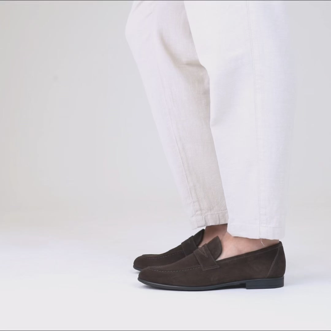 Mocassini in pelle scamosciata - Testa di Moro