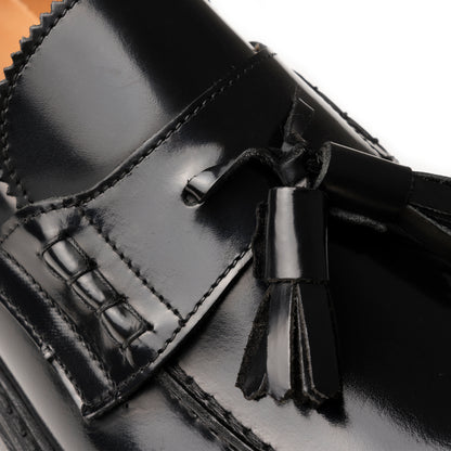 Mocassini college in pelle abrasivata con fiocco - Nero