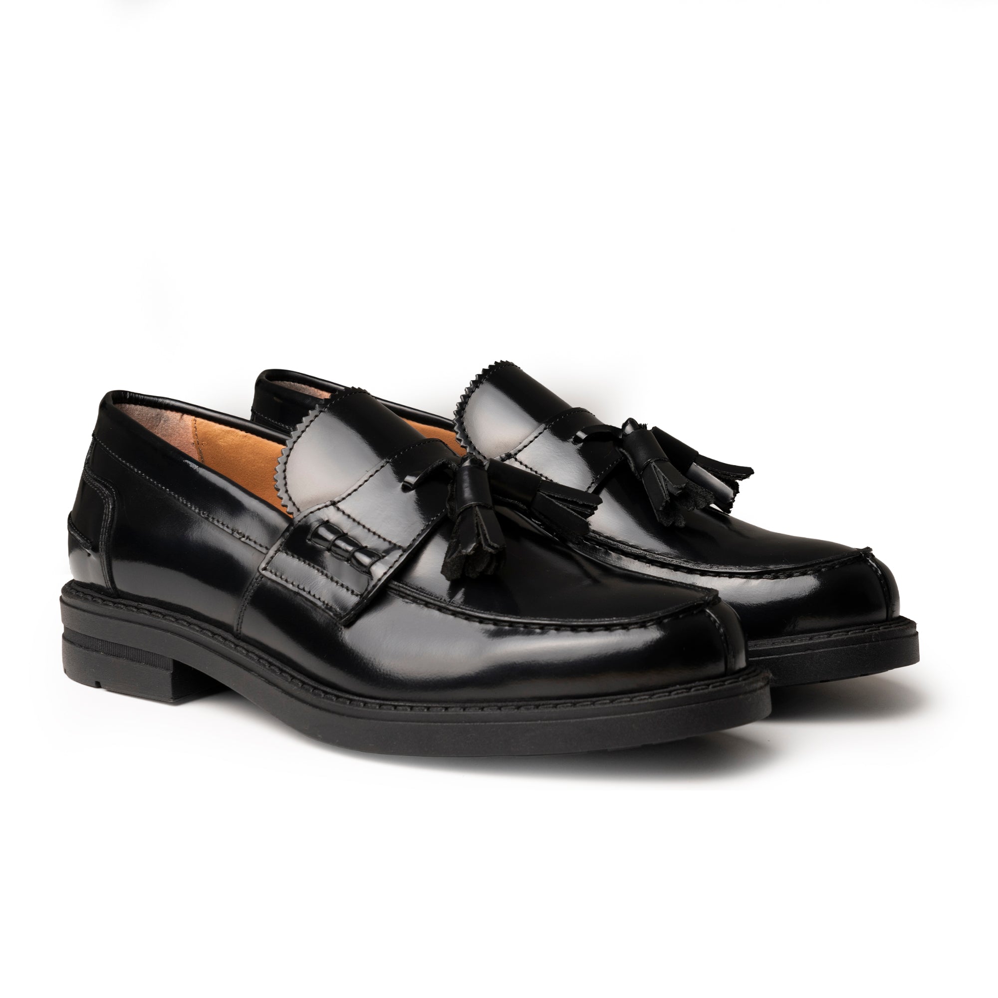 Mocassini college in pelle abrasivata con fiocco - Nero