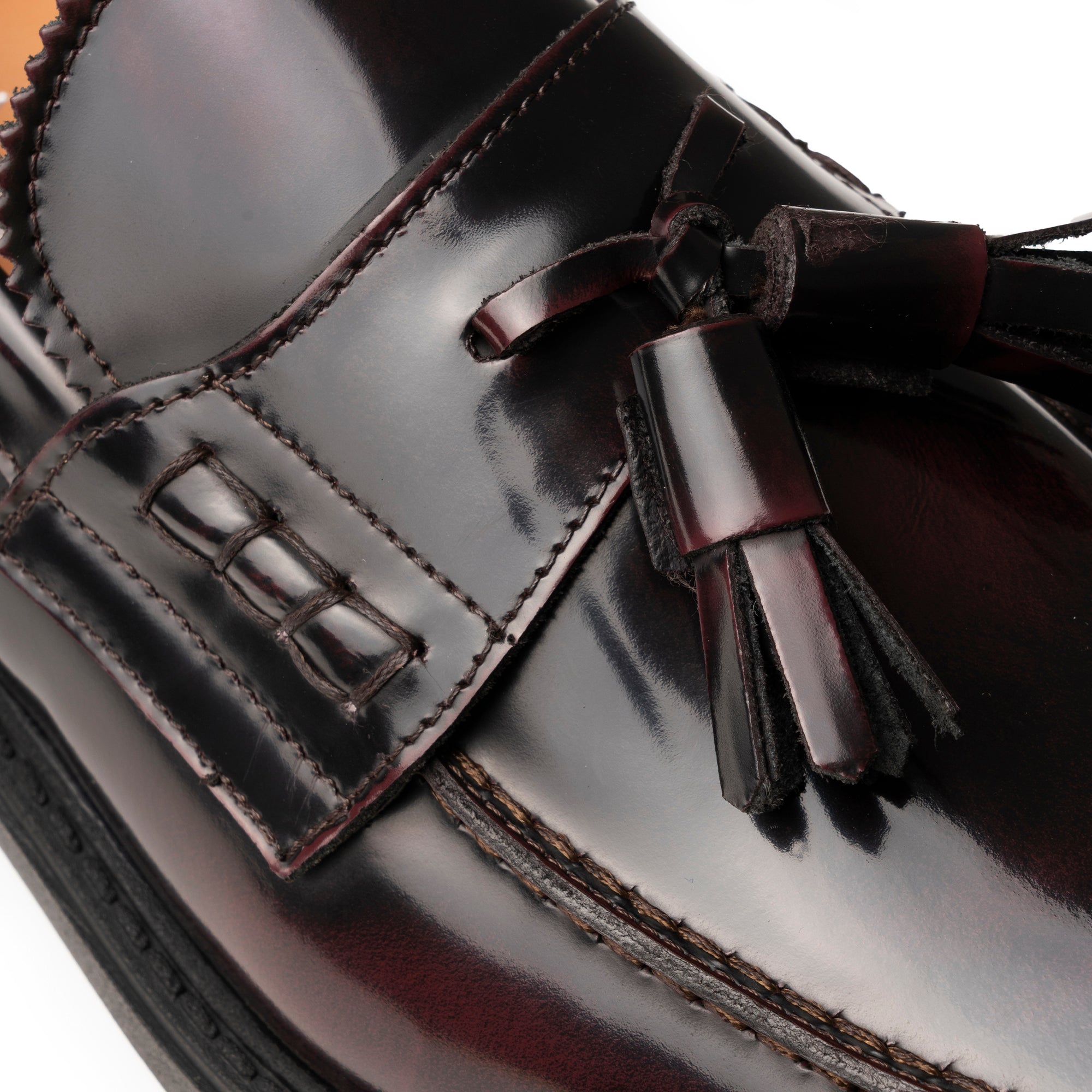 Mocassini college in pelle abrasivata con fiocco - Bordeaux