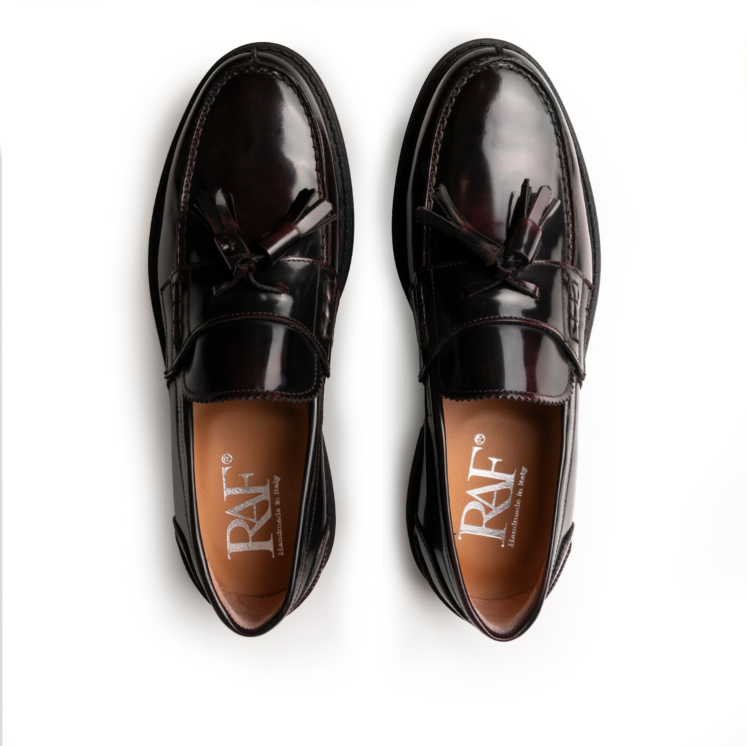 Mocassini college in pelle abrasivata con fiocco - Bordeaux