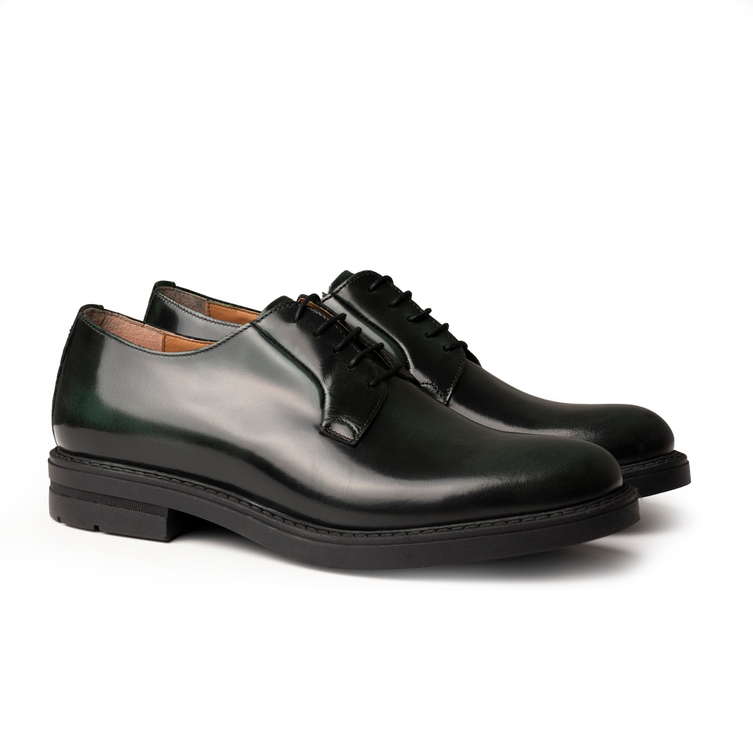 Stringate Derby in Pelle - Verde