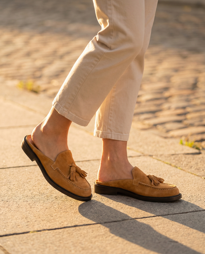 Mocassino Sabó Bom bom in camoscio cuoio - Donna