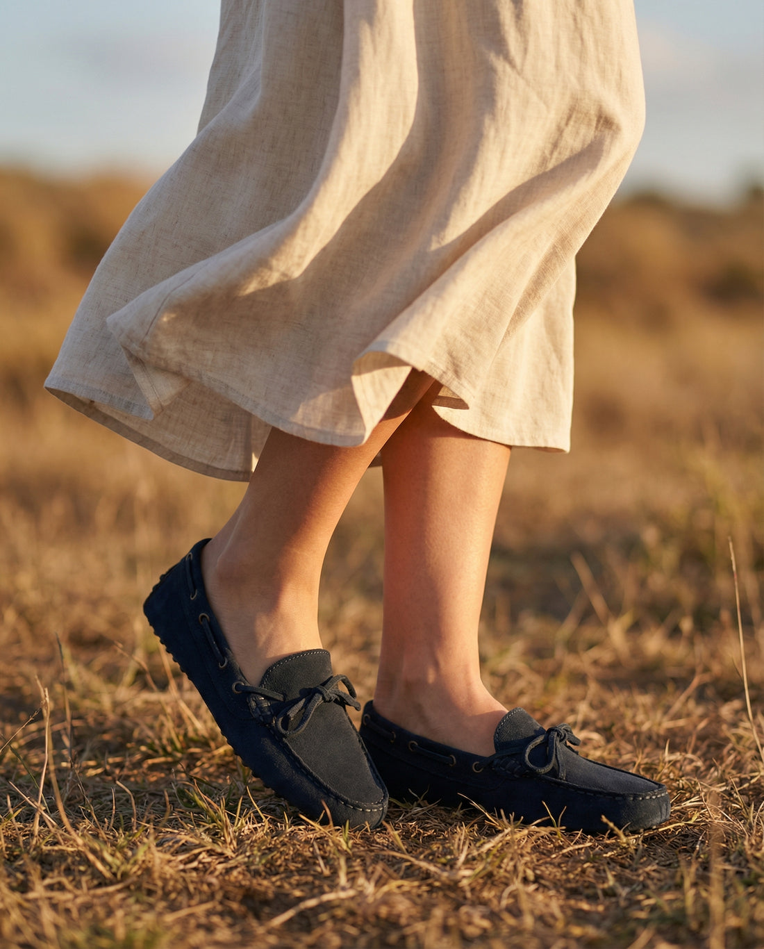 Gommino Donna in camoscio - Blu