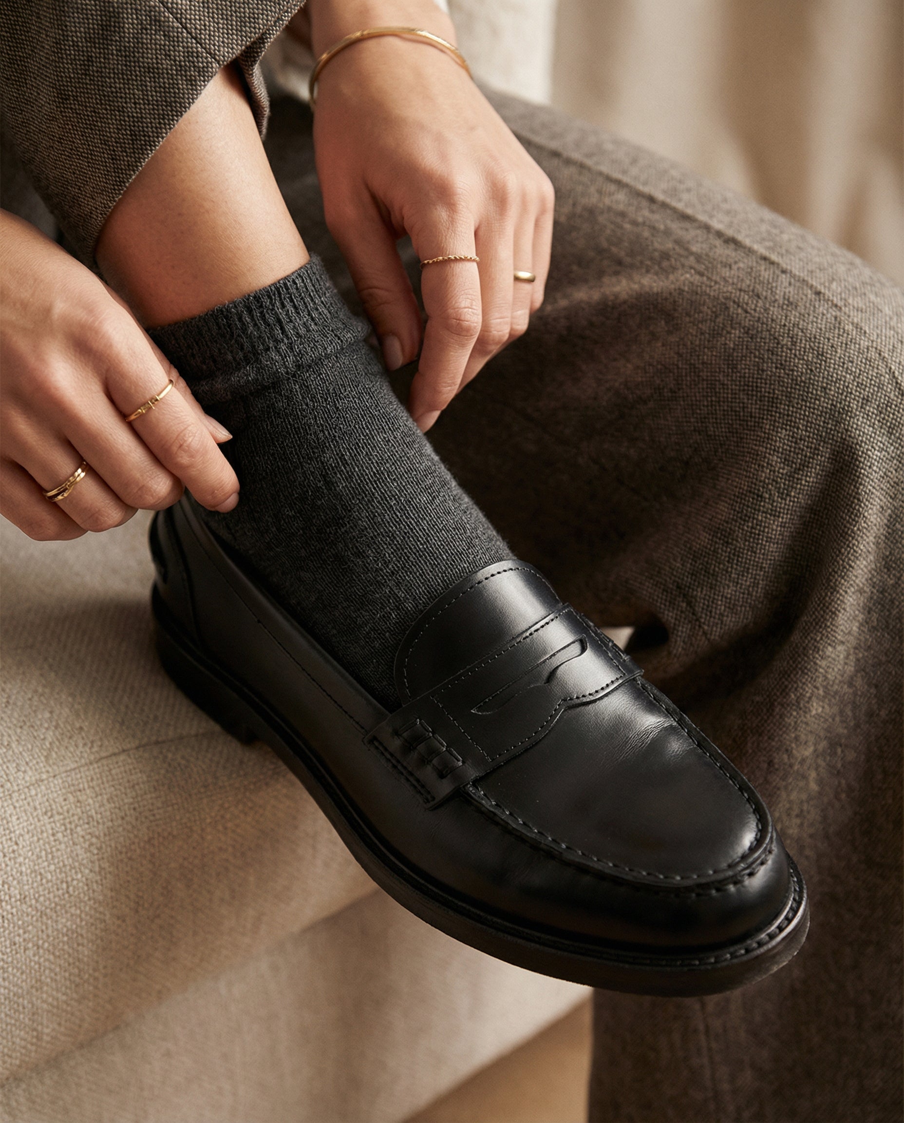 Mocassini Donna in Abrasivato - Nero