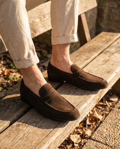 Mocassini in pelle scamosciata - Testa di Moro