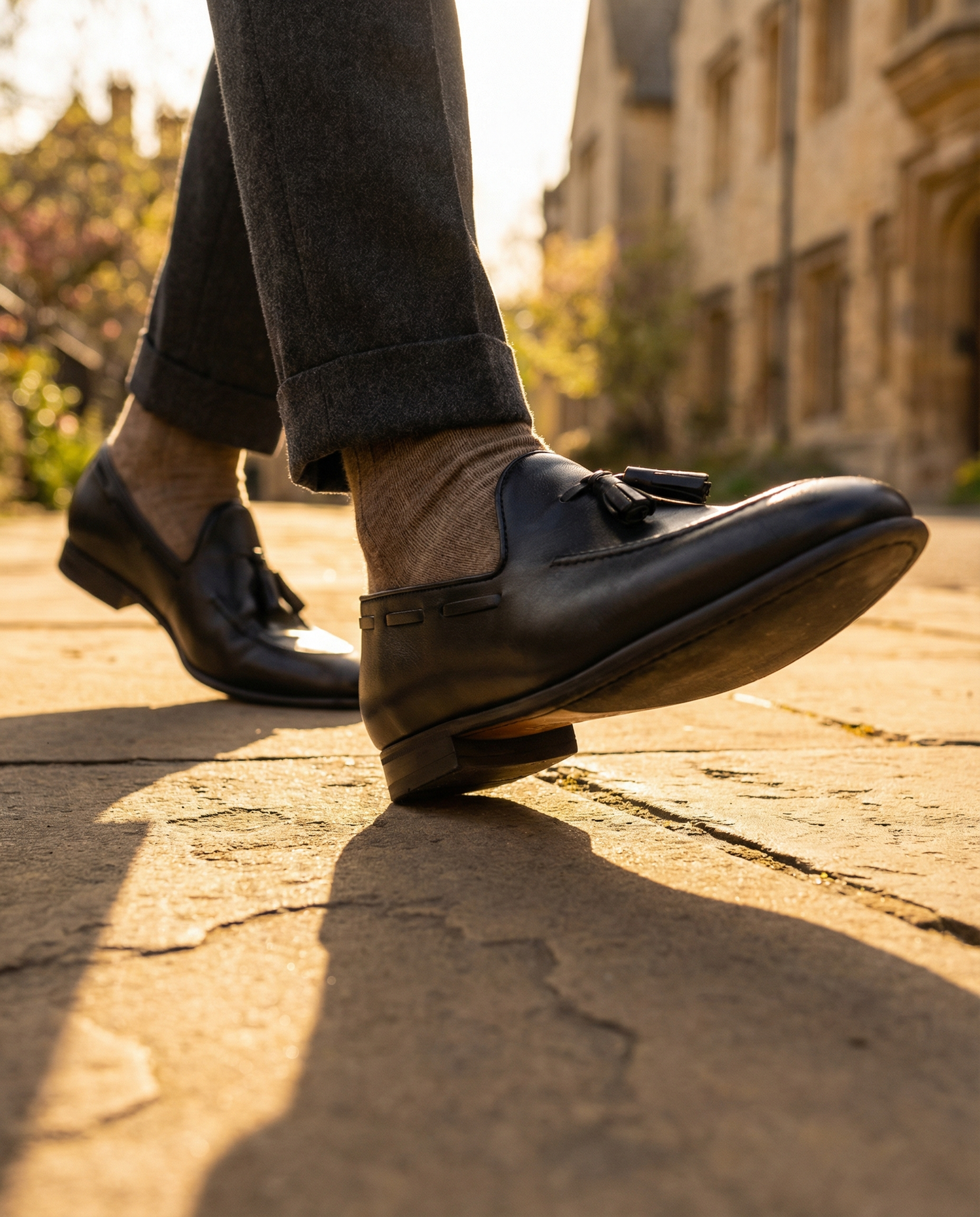 Mocassini con fiocco in pelle - Nero