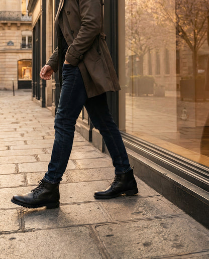 Stivaletti Lisci in Pelle - Nero