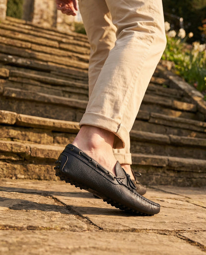 Mocassini Gommino in Pelle - Blu