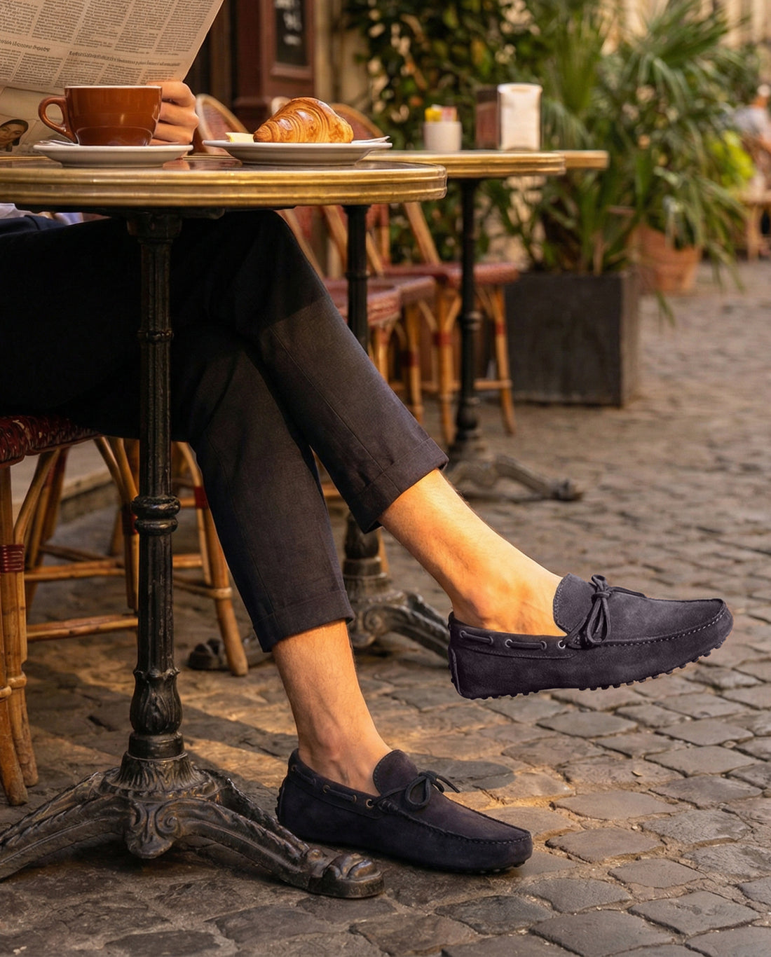 Mocassini Gommino in Camoscio - Blu