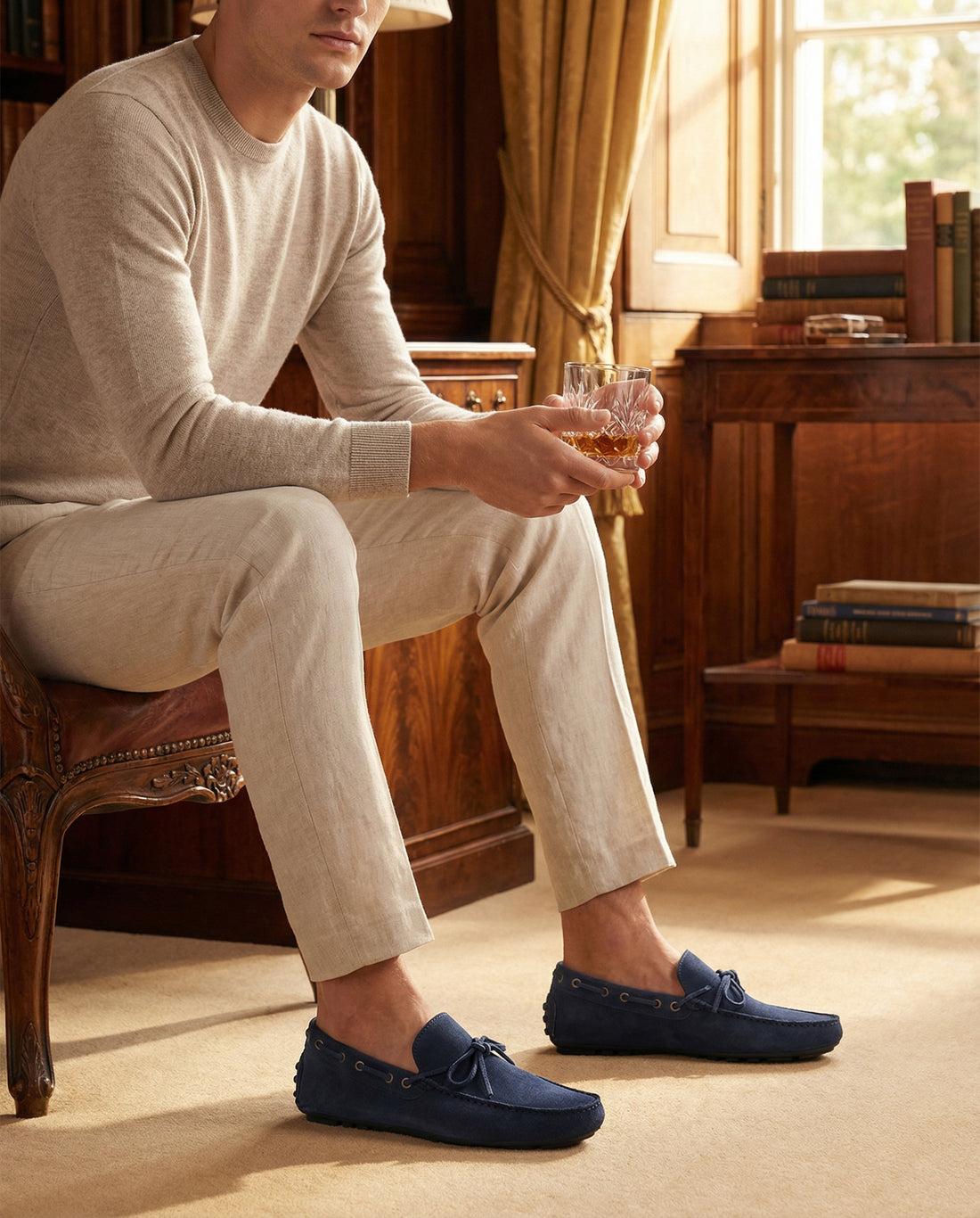 Mocassini Gommino F.2 in Camoscio - Blu