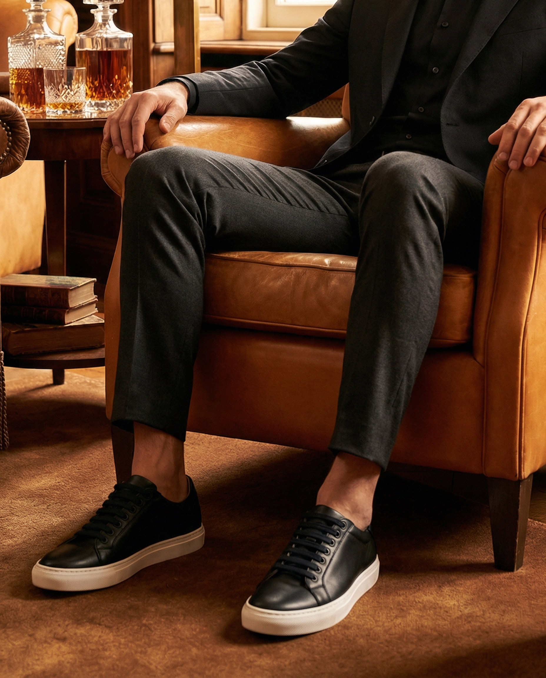 Sneakers Uomo in Pelle - Nero