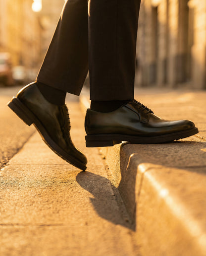 Stringate Derby in Pelle - Verde