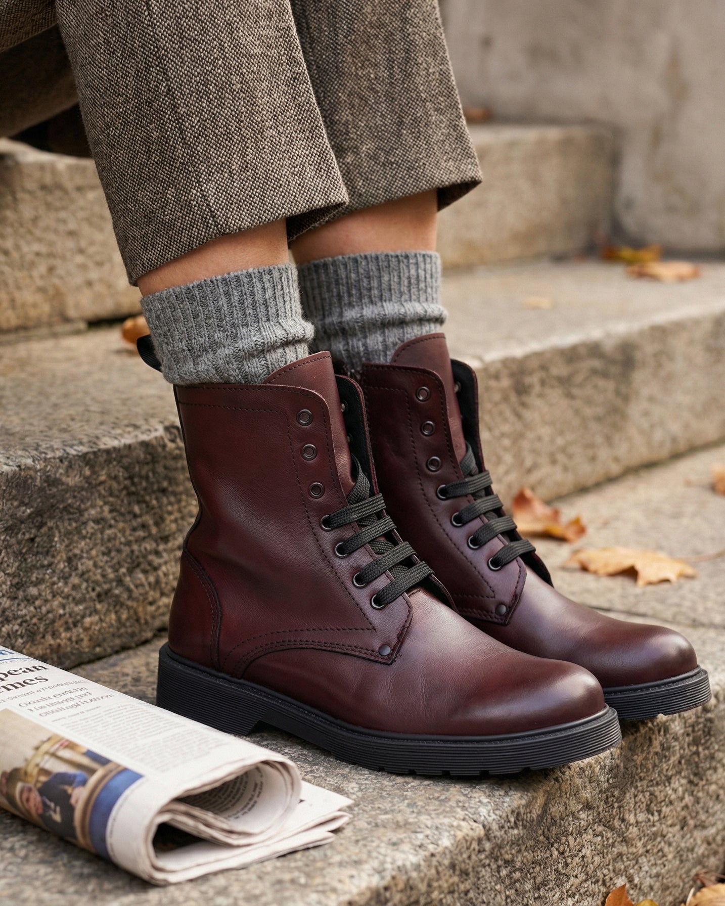 Stivaletti Donna in Pelle - Bordeaux