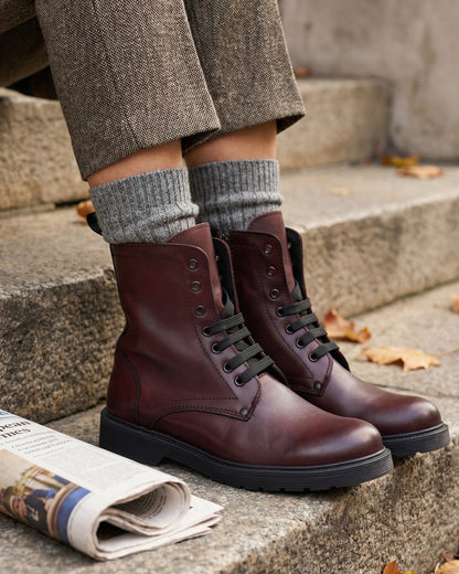 Stivaletti Donna in Pelle - Bordeaux